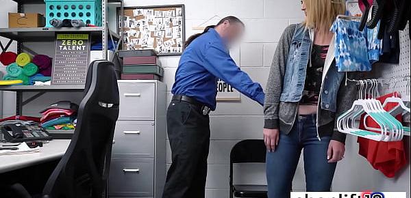  Perverted wet blonde Madison Haze teen knelt and paid her felony